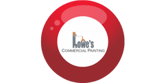 Lowe's Commercial Painting logo over a bingo ball