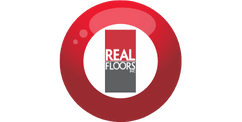 Real Floors logo over a bingo ball